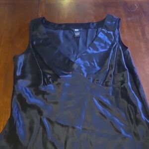 Black Satin Sleeveless Dress